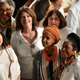 Rep. Ilhan Omar (D-Minn.) and Democratic members from the House of Representatives wearing white attend the State Of The Union address at the US Capitol in Washington, DC, on February 4, 2020.